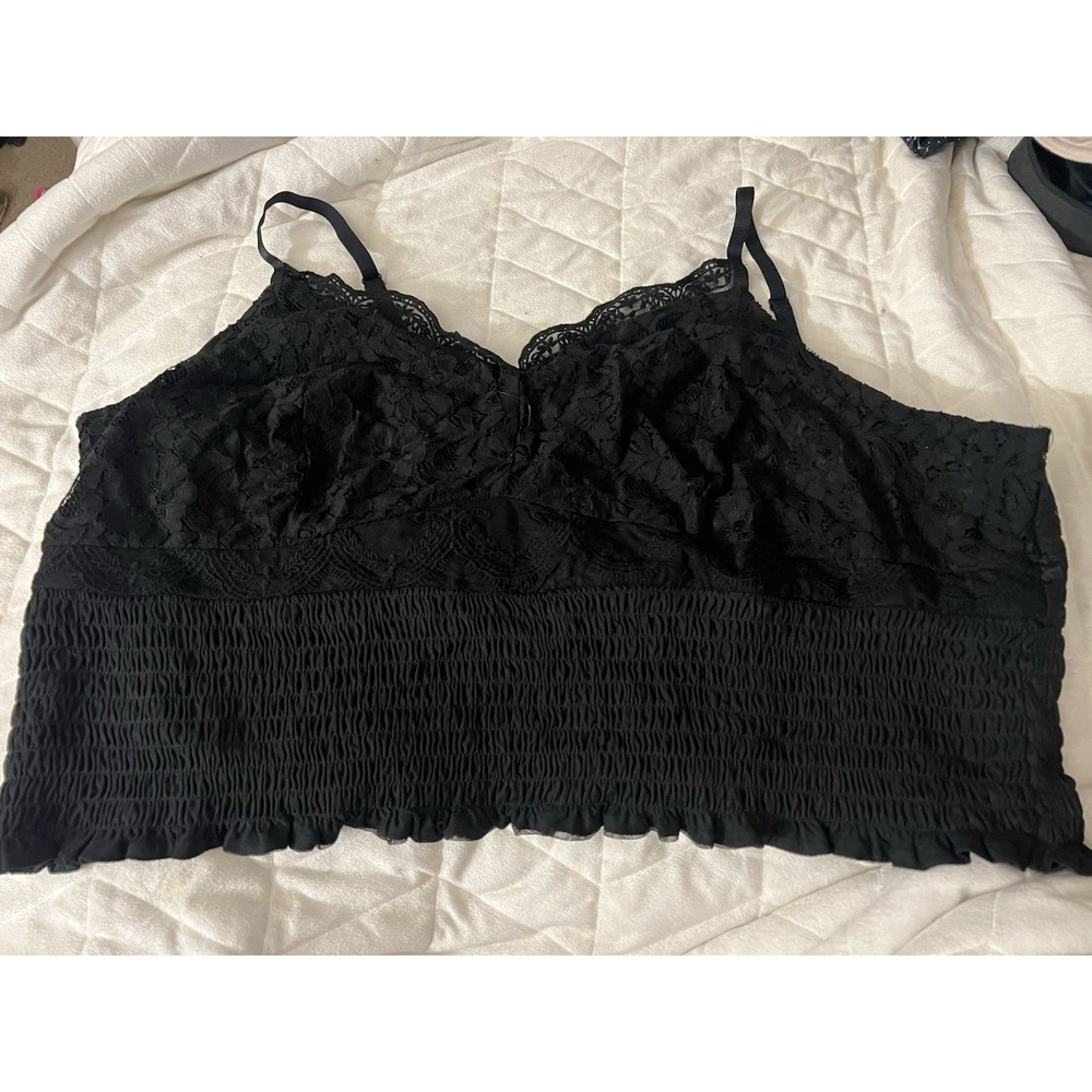 Torrid Black Lace Bralette Bra Unlined Wireless Sexy Size 5